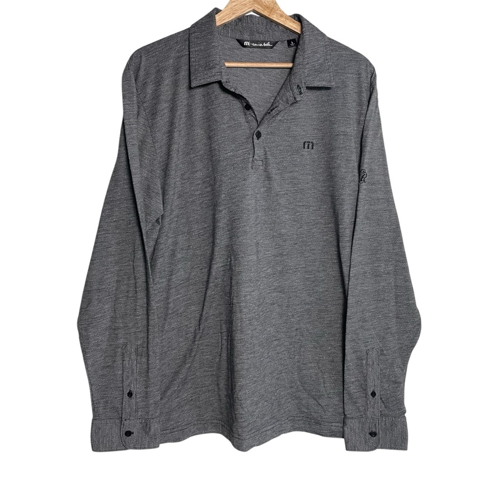 Travis Mathew Charcoal Long Sleeve Polo